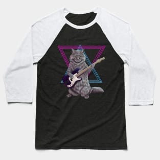 Bass Cat- Rock band kitty playing the bass guitar Baseball T-Shirt